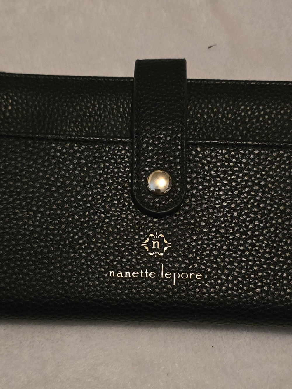 Nanette Lepore Black Pebbled Leather Wallet